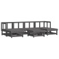 vidaXL Juego de muebles de jardín 7 piezas madera maciza de pino gris vidaXL Juego de muebles de jardín 7 piezas madera maciza de pino gris