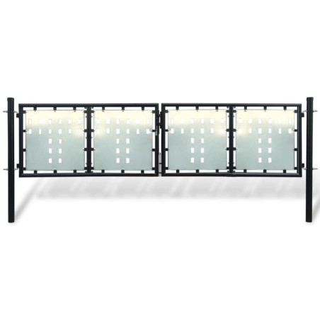 vidaXL Puerta de valla de jardín negra 300x125 cm