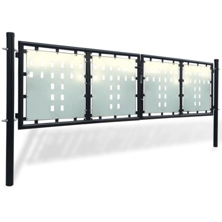 vidaXL Puerta de valla de jardín negra 300x125 cm