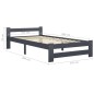 vidaXL Estructura de cama madera maciza de pino gris oscuro 100x200 cm vidaXL Estructura de cama madera maciza de pino gris oscuro 100x200 cm