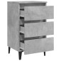 vidaXL Mesita de noche con patas metal gris hormigón 40x35x69 cm vidaXL Mesita de noche con patas metal gris hormigón 40x35x69 cm