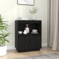 vidaXL Aparador de madera maciza de pino negro 60x34x75 cm vidaXL Aparador de madera maciza de pino negro 60x34x75 cm