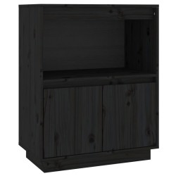 vidaXL Aparador de madera maciza de pino negro 60x34x75 cm