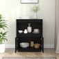 vidaXL Aparador de madera maciza de pino negro 60x34x75 cm vidaXL Aparador de madera maciza de pino negro 60x34x75 cm