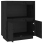 vidaXL Aparador de madera maciza de pino negro 60x34x75 cm vidaXL Aparador de madera maciza de pino negro 60x34x75 cm