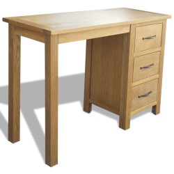 vidaXL Escritorio con 3 cajones madera maciza de roble 106x40x75 cm 