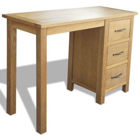 vidaXL Escritorio con 3 cajones madera maciza de roble 106x40x75 cm 
