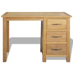 vidaXL Escritorio con 3 cajones madera maciza de roble 106x40x75 cm 