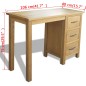 vidaXL Escritorio con 3 cajones madera maciza de roble 106x40x75 cm vidaXL Escritorio con 3 cajones madera maciza de roble 106x40x75 cm