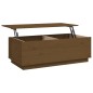 vidaXL Mesa de centro madera maciza de pino marrón miel 100x50x35 cm