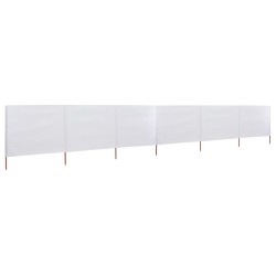 vidaXL Paravientos de playa de 6 paneles tela blanco arena 800x120cm