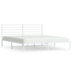 vidaXL Estructura de cama de metal con cabecero blanco 180x200 cm