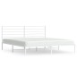 vidaXL Estructura de cama de metal con cabecero blanco 180x200 cm
