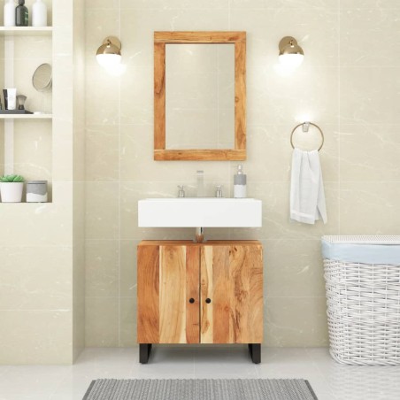 vidaXL Mueble de lavabo madera acacia y madera ingeniería 62x33x58 cm