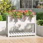 vidaXL Jardinera con estante madera maciza pino blanca 111,5x34,5x81cm vidaXL Jardinera con estante madera maciza pino blanca 111,5x34,5x81cm