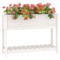 vidaXL Jardinera con estante madera maciza pino blanca 111,5x34,5x81cm vidaXL Jardinera con estante madera maciza pino blanca 111,5x34,5x81cm