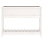 vidaXL Jardinera con estante madera maciza pino blanca 111,5x34,5x81cm vidaXL Jardinera con estante madera maciza pino blanca 111,5x34,5x81cm