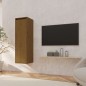 vidaXL Armario de pared madera maciza de pino marrón miel 30x30x100 cm vidaXL Armario de pared madera maciza de pino marrón miel 30x30x100 cm