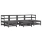 vidaXL Juego de muebles de jardín 7 piezas madera maciza de pino gris vidaXL Juego de muebles de jardín 7 piezas madera maciza de pino gris