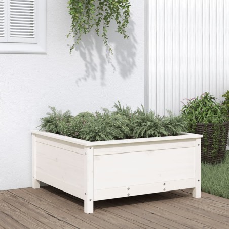 vidaXL Jardinera madera maciza de pino blanco 82,5x82,5x39 cm