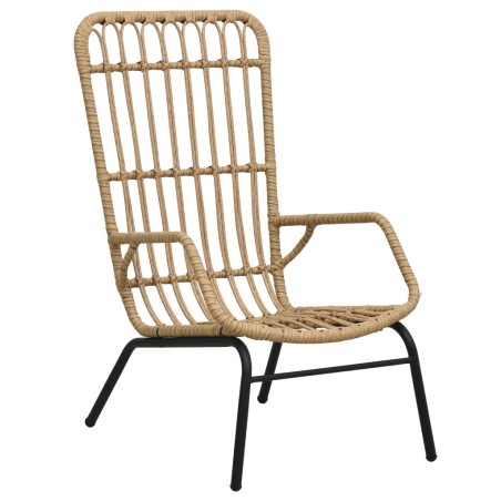 vidaXL Silla de jardín de ratán sintético marrón claro