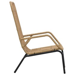 vidaXL Silla de jardín de ratán sintético marrón claro