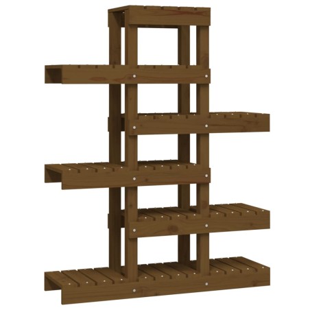 vidaXL Soporte plantas madera maciza pino marrón miel 85x25x109,5 cm