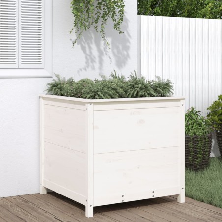 vidaXL Jardinera madera maciza de pino blanco 82,5x82,5x78 cm