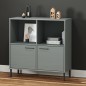 vidaXL Librería patas de metal OSLO madera maciza gris 90x35x90,5 cm vidaXL Librería patas de metal OSLO madera maciza gris 90x35x90,5 cm