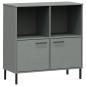 vidaXL Librería patas de metal OSLO madera maciza gris 90x35x90,5 cm vidaXL Librería patas de metal OSLO madera maciza gris 90x35x90,5 cm