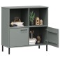vidaXL Librería patas de metal OSLO madera maciza gris 90x35x90,5 cm vidaXL Librería patas de metal OSLO madera maciza gris 90x35x90,5 cm