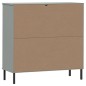 vidaXL Librería patas de metal OSLO madera maciza gris 90x35x90,5 cm vidaXL Librería patas de metal OSLO madera maciza gris 90x35x90,5 cm