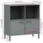 vidaXL Librería patas de metal OSLO madera maciza gris 90x35x90,5 cm vidaXL Librería patas de metal OSLO madera maciza gris 90x35x90,5 cm