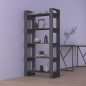 vidaXL Estantería/divisor de espacios madera maciza gris 80x35x160 cm