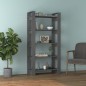 vidaXL Estantería/divisor de espacios madera maciza gris 80x35x160 cm