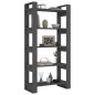 vidaXL Estantería/divisor de espacios madera maciza gris 80x35x160 cm