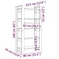 vidaXL Estantería/divisor de espacios madera maciza gris 80x35x160 cm