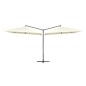vidaXL Sombrilla doble de jardín palo acero blanco arena 250x250 cm 