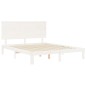 vidaXL Estructura de cama matrimonio con cabecero madera maciza blanco vidaXL Estructura de cama matrimonio con cabecero madera maciza blanco