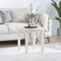 vidaXL Mesa de centro de madera maciza de pino blanco Ø 55x45 cm vidaXL Mesa de centro de madera maciza de pino blanco Ø 55x45 cm