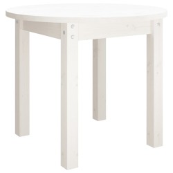 vidaXL Mesa de centro de madera maciza de pino blanco Ø 55x45 cm