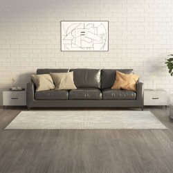 vidaXL Mesa de centro patas de metal 2 uds gris hormigón 50x50x40 cm