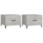 vidaXL Mesa de centro patas de metal 2 uds gris hormigón 50x50x40 cm vidaXL Mesa de centro patas de metal 2 uds gris hormigón 50x50x40 cm