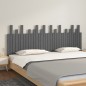 vidaXL Cabecero de cama de pared madera maciza pino gris 204x3x80 cm vidaXL Cabecero de cama de pared madera maciza pino gris 204x3x80 cm