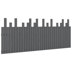 vidaXL Cabecero de cama de pared madera maciza pino gris 204x3x80 cm