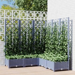 vidaXL Jardinera con enrejado PP gris oscuro 120x120x121,5 cm