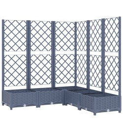 vidaXL Jardinera con enrejado PP gris oscuro 120x120x121,5 cm
