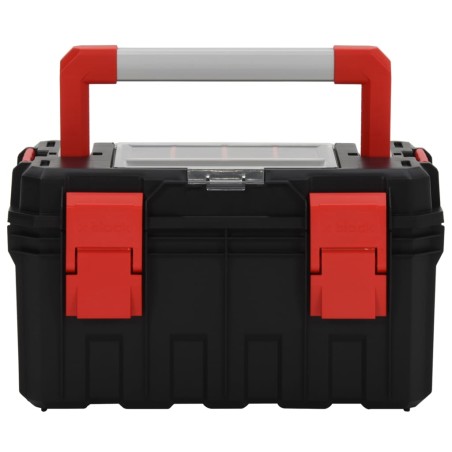 vidaXL Caja de herramientas negra y roja 45x28x26,5 cm