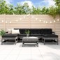 vidaXL Juego de muebles de jardín 7 piezas madera maciza de pino gris vidaXL Juego de muebles de jardín 7 piezas madera maciza de pino gris