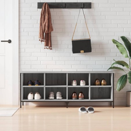 vidaXL Zapatero madera de ingeniería gris Sonoma 131x35x50 cm